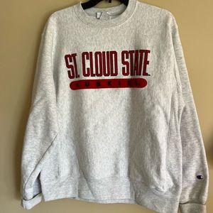 Champion Reverse Weave SCSU St Cloud State Crewneck Sweatshirt Size M